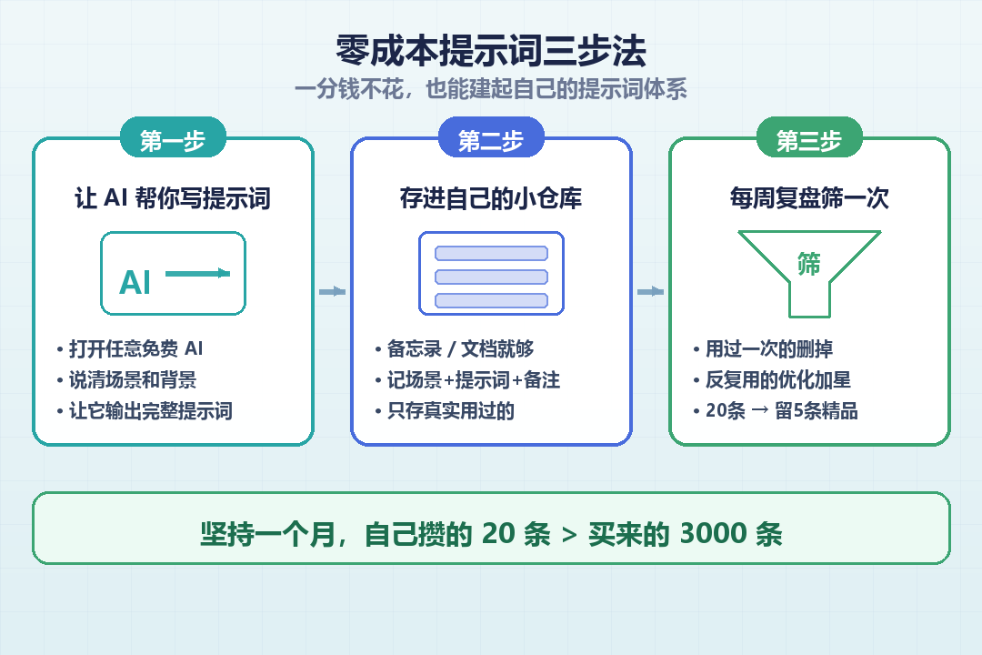 零成本三步法
